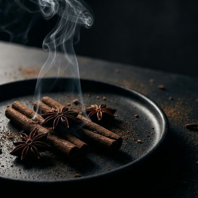 Cinnamon and star anise macro